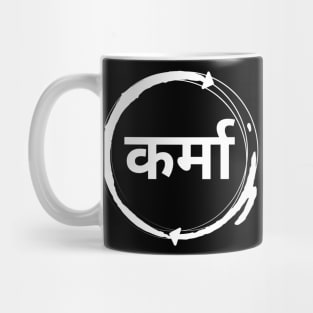 Karma Written in Hindi Mug